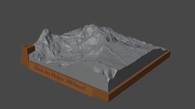 Felshaken schneit Berg Landschaft Vulkan Terrain Umgebung Natur Photogrammetrie Elevation Wissenschaft 3d print model - Mito3D