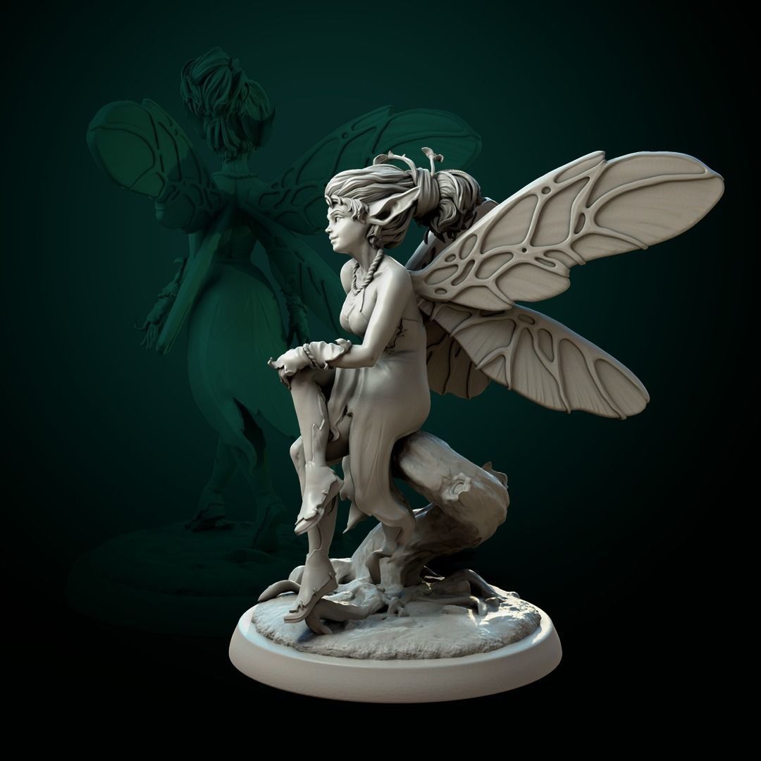 duende alma of floresta 75mm pre supported tampo mesa fantasia esculpir dnd dndcharacter miniatura jogos descobridor jogo guerra tabuleiro detalhes altos fada fêmea mulher brinquedos borda 3D print model - Mito3D