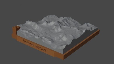 piz bernina montaña paisaje volcán terreno ambiente naturaleza fotogrametría elevación dem ciencias 3d print model - Mito3D