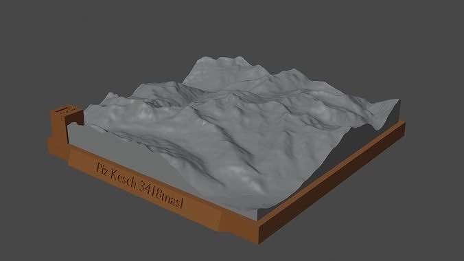 piz kesh montagna paesaggio vulcano terreno ambiente natura fotogrammetria elevazione dem scienza 3D print model - Mito3D