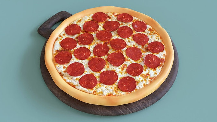 pizza pepperoni 001 biberli pizza peynir hamur ekmek gıda tabak abur cubur yerel mutfak italyan gıda yemeği i̇talya ev yemek 3d print model - Mito3D