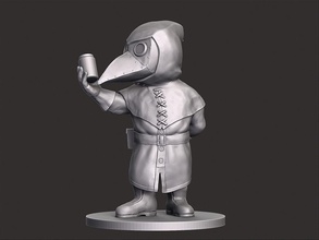 plague doctor miniature person man figure people fantasy dnd rpg roleplaying character dungeons victorian magic figurine statue science 3dprint creature games toys 3d print model - Mito3D