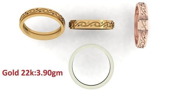 llanura banda anillo 15 anillo joyería joya lujo platino banda mujer precioso Boda oro plata imprimible diamante anillos abultar colección llanura 3d print model - Mito3D