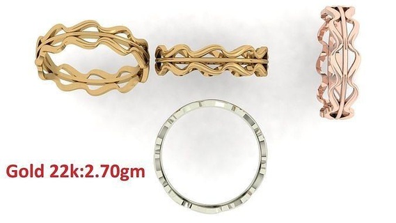 einfach Band Ring 18 Schmuck Luxus Platin Frauenring wertvoll Hochzeit Gold Silber druckbar Diamant Ringe Bulk Sammlung 3d print model - Mito3D