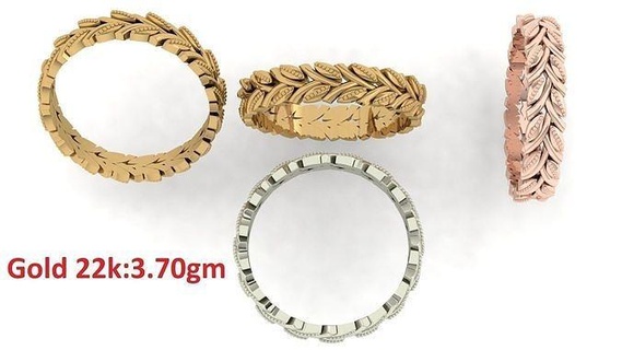 llanura banda anillo 23 joyería joya lujo platino mujer precioso Boda oro plata imprimible diamante anillos abultar colección 3d print model - Mito3D
