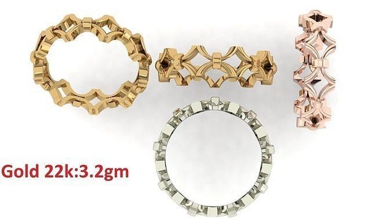 einfach Band Ring 34 Schmuck Luxus Platin Frauenring wertvoll Hochzeit Gold Silber druckbar Diamant Ringe Bulk Sammlung 3d print model - Mito3D