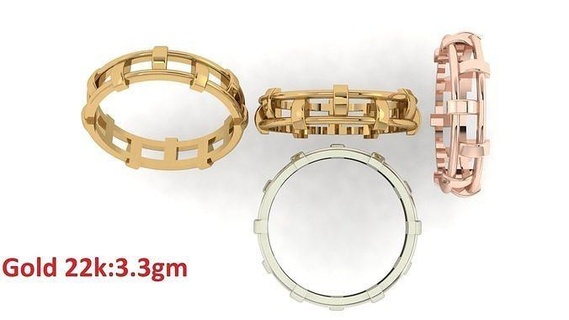 einfach Band Ring 43 Schmuck Luxus Platin Frauenring wertvoll Hochzeit Gold Silber druckbar Diamant Ringe Bulk Sammlung 3d print model - Mito3D