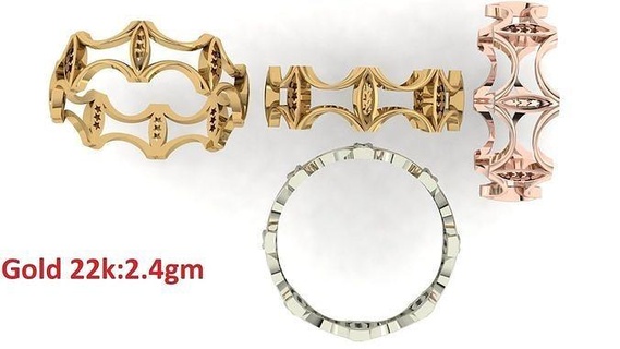 llanura banda anillo 44 anillo joyería joya lujo platino banda mujer precioso Boda oro plata imprimible diamante anillos abultar colección llanura 3d print model - Mito3D