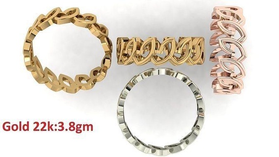 llanura banda anillo 53 joyería joya lujo platino mujer precioso Boda oro plata imprimible diamante anillos abultar colección 3d print model - Mito3D