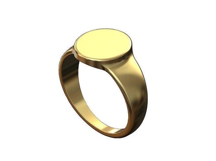 avião gravável oval sinete anel joalheria imprimível ouro prata esterlina homens menring moda jóias luxo moderno clássico minimalista simples gravação argolas 3d print model - Mito3D