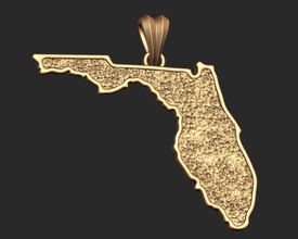 pianura Florida martello struttura pendente ewel gioielleria cnc zbrush 3dprintable 3dprint nazione carta geografica stampabile oro argento platino gioielli jewell pandle 3d print model - Mito3D