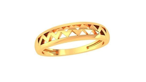 einfach Gold Ring 438 Ringe Hochzeit Engagement Juwel Schmuck druckbar Diamant Silber Platin Luxus wertvoll 3d print model - Mito3D