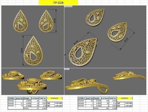 plain pear diamond earring pendent set jewelry gold printable earrings pendant wedding jewellery fashion beauty engagement solitaire designs 3d print model - Mito3D