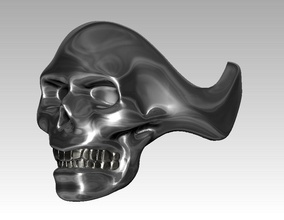 düz kafatası yüzük takı skullring Gotik 3dskull iskelet kemik anatomi kemikler çene anatomik diş moda mücevher mücevherli dövme karakterler 3d print model - Mito3D