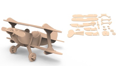plane games-toys flight fan air wood vehicle kit games toys 3d print model - Mito3D