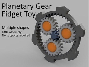 planetary gear fidget toy gears mechanical spinner stress toys fidged multiple shapes 3mf 3d print printable gearbox games 3d print model - Mito3D