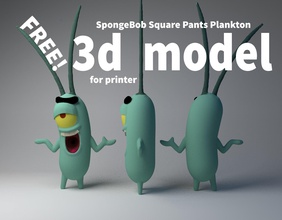 plankton model print spongebob 3dmodel printer 3dprinter 3dmodels printermodel cartoon anime cartoonnetwork scanned 3d models games toys 3d print model - Mito3D