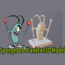 plankton spongebob 3d drucker modell schwamm bob schwammkopf karikatur kinder spielzeug 3dmodel 3dprint druckbar zahl statue spiele spielzeuge 3d print model - Mito3D