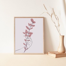 plant draw art wall decor print minimal hand fine 3d print model - Mito3D