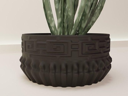 plant pot 55 cactus flora flower shape abstract bowl vase succulent houseware tableware decor botanic gardening green house drain houseplant 3d print model - Mito3D