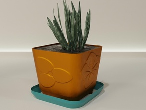 pianta pentola scolare 65 cactus flora fiore forma astratto ciotola vaso succulenta casalinghi stoviglie arredamento botanico giardinaggio verde Casa casa 3d print model - Mito3D