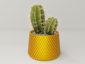 planta maceta soporte 83 cactus flora flor forma resumen cuenco florero suculento menaje vajilla decoración botánico jardinería verde casa desagüe 3d print model - Mito3D