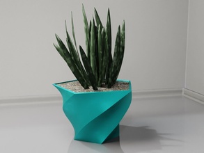 plante pot titulaire soutien 97 cactus flore fleur forme abstrait bol vase succulent articles ménagers vaisselle décor botanique jardinage vert maison drainer d'appartement 3d print model - Mito3D