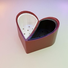 planter box - valentine love heart shape pot flower hobby diy 3d print model - Mito3D
