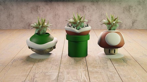 plantador Nintendo Maceteto plantas casa liquidificador ender creativo flor Panela mario manos vídeo juegos pátio plantadores ar livre 3d print model - Mito3D