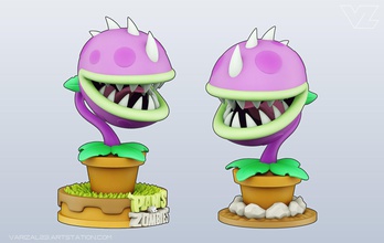 plants vs zombies - chomper character statue sculpture collection 3dprint fun cute game toys games 3d print model - Mito3D