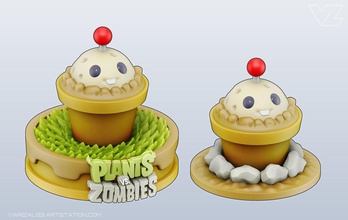 bitkiler vs zombiler patates karakter oyun sanat heykel 3dprint karikatür toplamak oyuncak şirin eğlence oyunlar oyuncaklar 3d print model - Mito3D