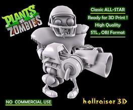plants vs zombies - all-star video game miniature statue sculpture figurine art hero fantasy 3dprint realistic plant character cartoon collection illustration pvz zombie games toys 3d print model - Mito3D