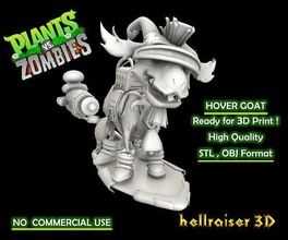 plants zombies - hover goat video game miniature statue sculpture figurine art hero fantasy 3dprint realistic plant character cartoon collection illustration pvz zombie games toys 3d print model - Mito3D