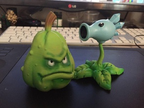 plantas versus zumbis abóbora pvz plantar verde imprimível jogos brinquedos 3d print model - Mito3D