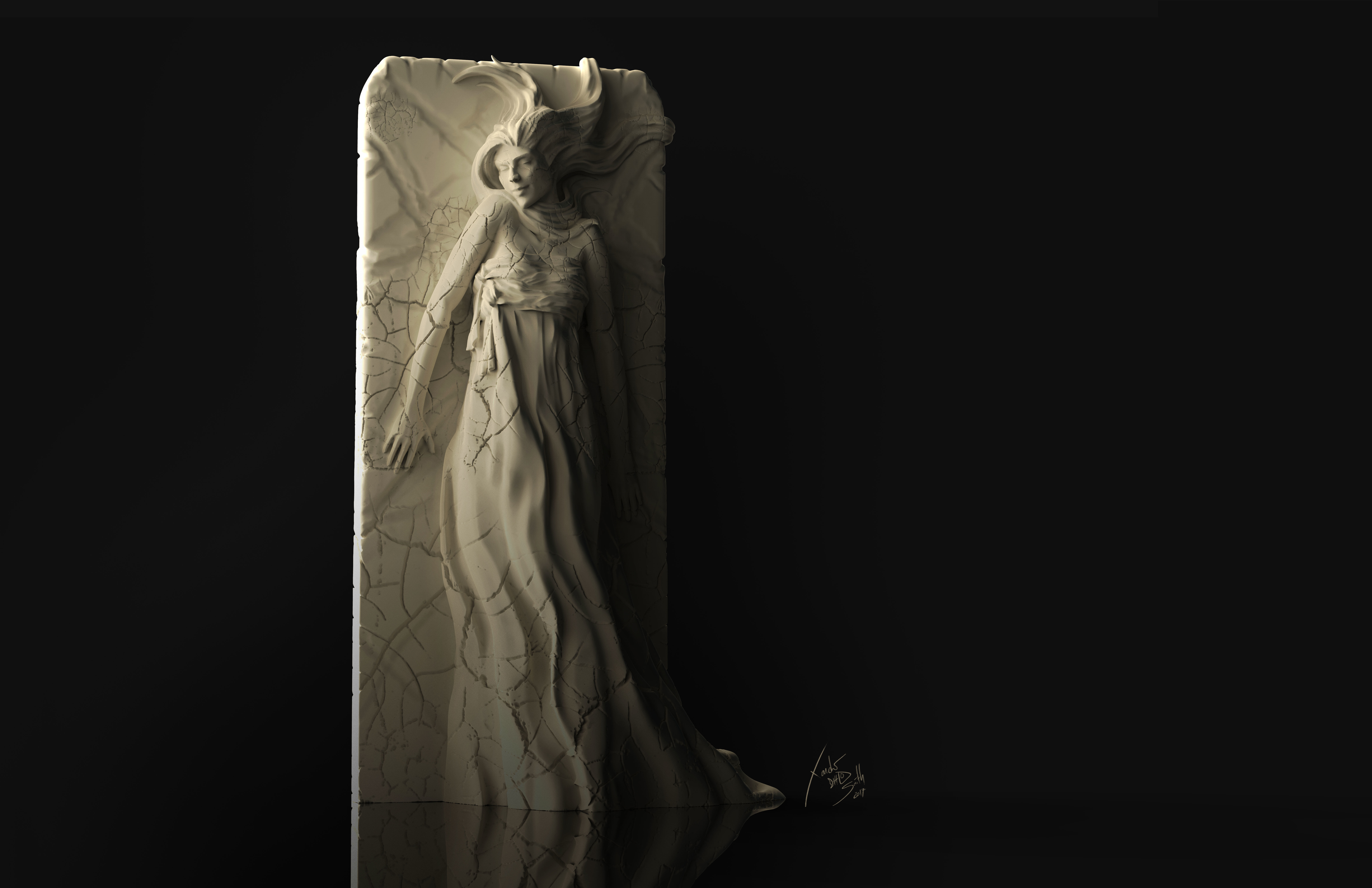 plaster girl 3d printable sculpture art beautiful woman gift statue erotic 3dprinting zbrush sculptures 3D print model - Mito3D