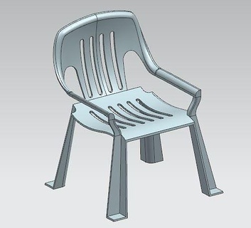 plástico cadeira poltrona mobília interior clássico utensílios domésticos retro equipamento Lego casa 3d print model - Mito3D