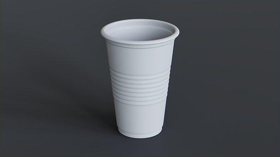 plastic cup empty drink print houseware red coffee tea realistic blender cycles cylinder cylindrical package house kitchen dining 3d print model - Mito3D