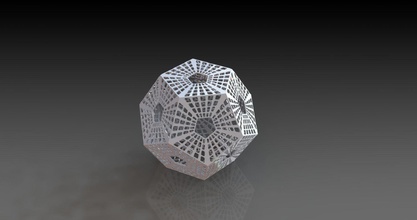plastic decor space scifi dodecahedron house abstract art pattern design geometric shape residential statue template mathematical sculpture decoration style element product rendering 3d print model - Mito3D