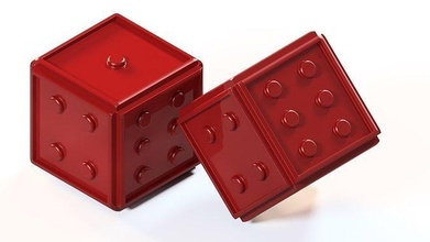 Plastique dé Jeu 3d imprimante rouge soulagement jacquet cube Jeux jouets 3d print model - Mito3D