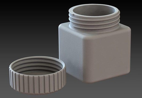 plastico cuadrado tarro tapa taza envase menaje frasco industrial vacío accessorie 3dprinted stl jarra pasatiempo bricolaje diy artilugio 3d print model - Mito3D