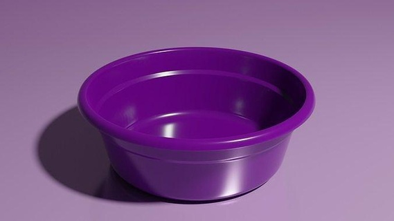 plastic wash basin 3d model bowl washbowl washbasin tub washtub retro basket tray container water laundry dirt bathroom bath washing cleaning household house 3d print model - Mito3D