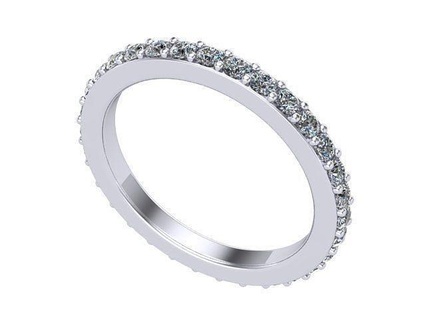 plat Ewigkeit Band Diamant golden Silber Schmuck Ring Ringe 3d print model - Mito3D