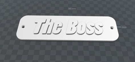 plate-the boss plate door colleague entry handle architecture entrance knocker fun space office plaque lock free house furniture 3d print model - Mito3D