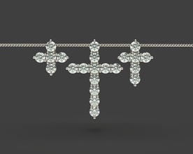 platino diamante de la cruz 3 1 precioso joyería oro el lujo plata imprimible colgante clásico regalo navidad día san valentín con estilo elegante sterling brillante joya moderno colgantes 3d print model - Mito3D