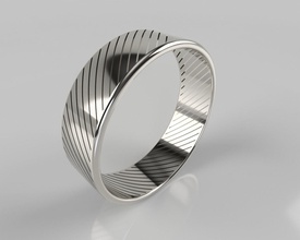 anello in platino 22mm 51 diagonale fori gioielli 3d anelli disco di argento oro stampa stampabile gioiello prototipazione matrimonio fidanzamento 3d print model - Mito3D