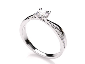 platinum twist diamond ring jewelry fashion silver luxury engagement rings 3d print model - Mito3D