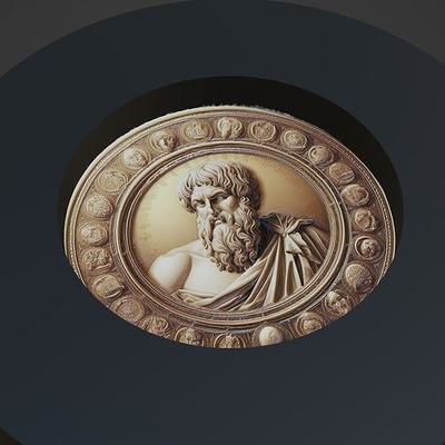 platon médaillon collier pendentif médaille historique scientifique science philosophe einstein voltaire newton bijoux broches 3d print model - Mito3D