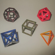 platonique solides platoniques icosaèdre dodécaèdre octaèdre cube tétraèdre géométrie grec ancien platine léonard vinci renaissance science math 3d print model - Mito3D