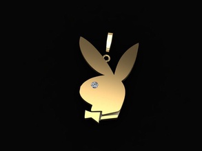 play boy bunny jewelry gold pendant pendants 3d print model - Mito3D