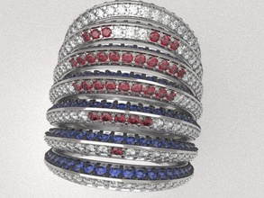 giocando heart ring cuore squillare replica gemme rubino grande moda amore luminosa lusso mille dollari eccellente sontuoso splendida splendente bellissima gioielleria anelli 3d print model - Mito3D